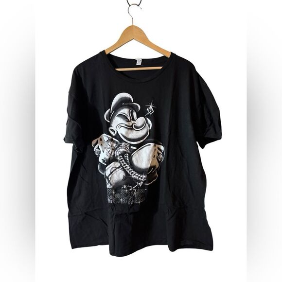 Popeye tshirt 2XL tee shirt black - Picture 1 of 3